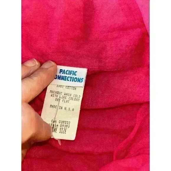 NWT Pacific Connections Pink Linen Gold Seashell Buttons One Size Swim Cover - Picture 5 of 12
